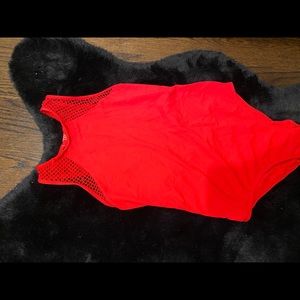 Melissa Odabash red mesh one piece